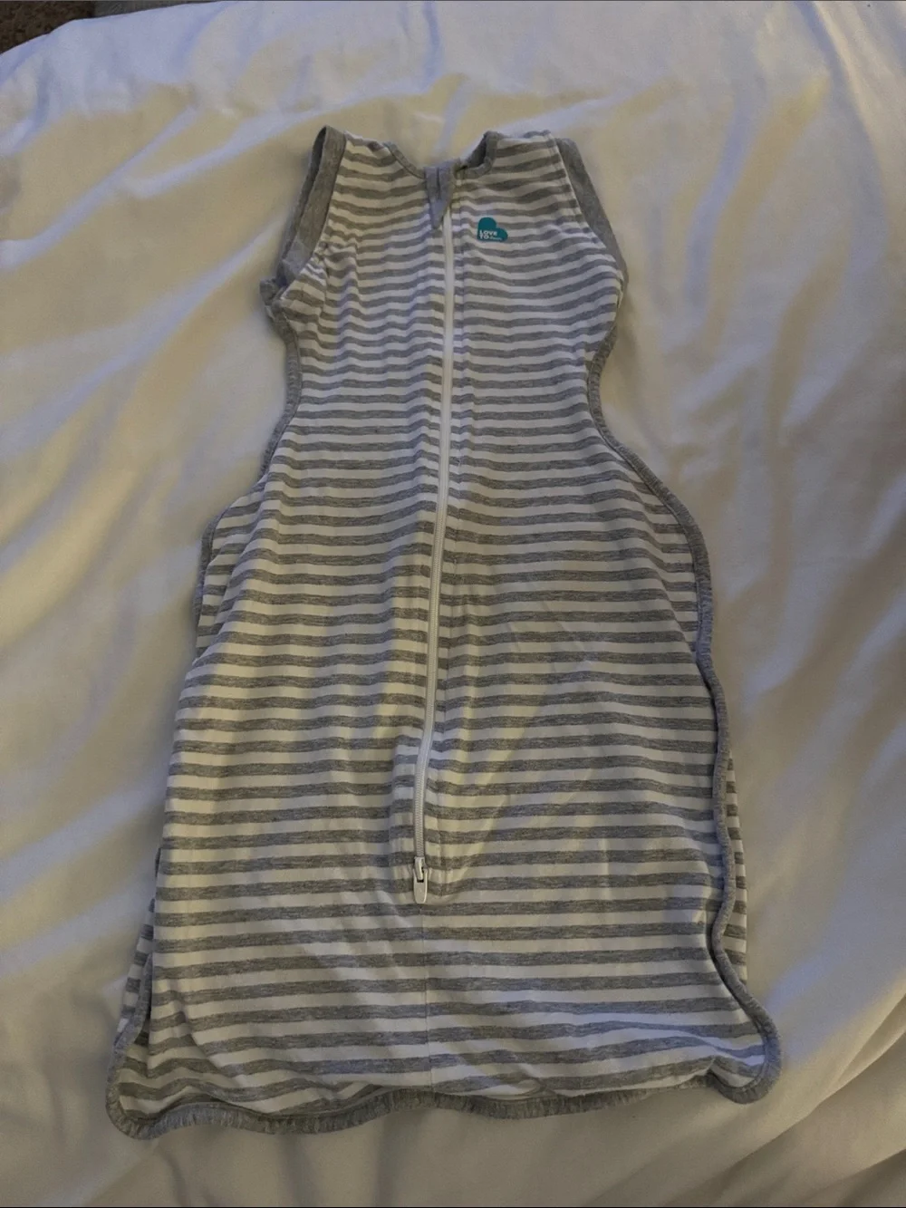 Love to dream Gray & White Striped Sleeveless Sleep Sack with Front Zip